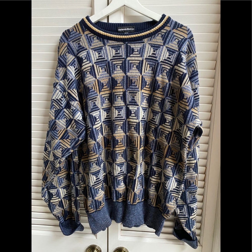 VTG Neiman Marcus Sweater Box Design Men’s LG